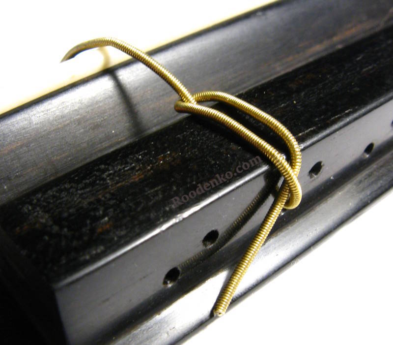 How to tie thick bass string to the bridge, 
